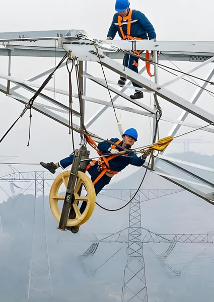 performing maintenance on high-voltage power lines