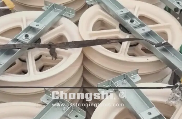 822x120 , 5 Sheave Quantity Large Diameter Conductor Pulley exported to Australia