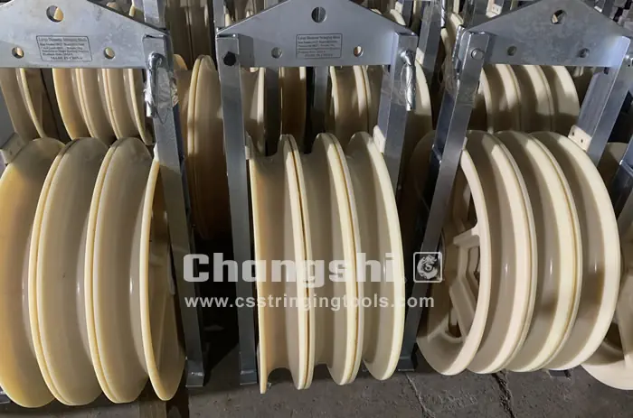 Log 6: 3 & 5 Sheave Quantity Large Diameter Conductor Pulley exported to South Africa